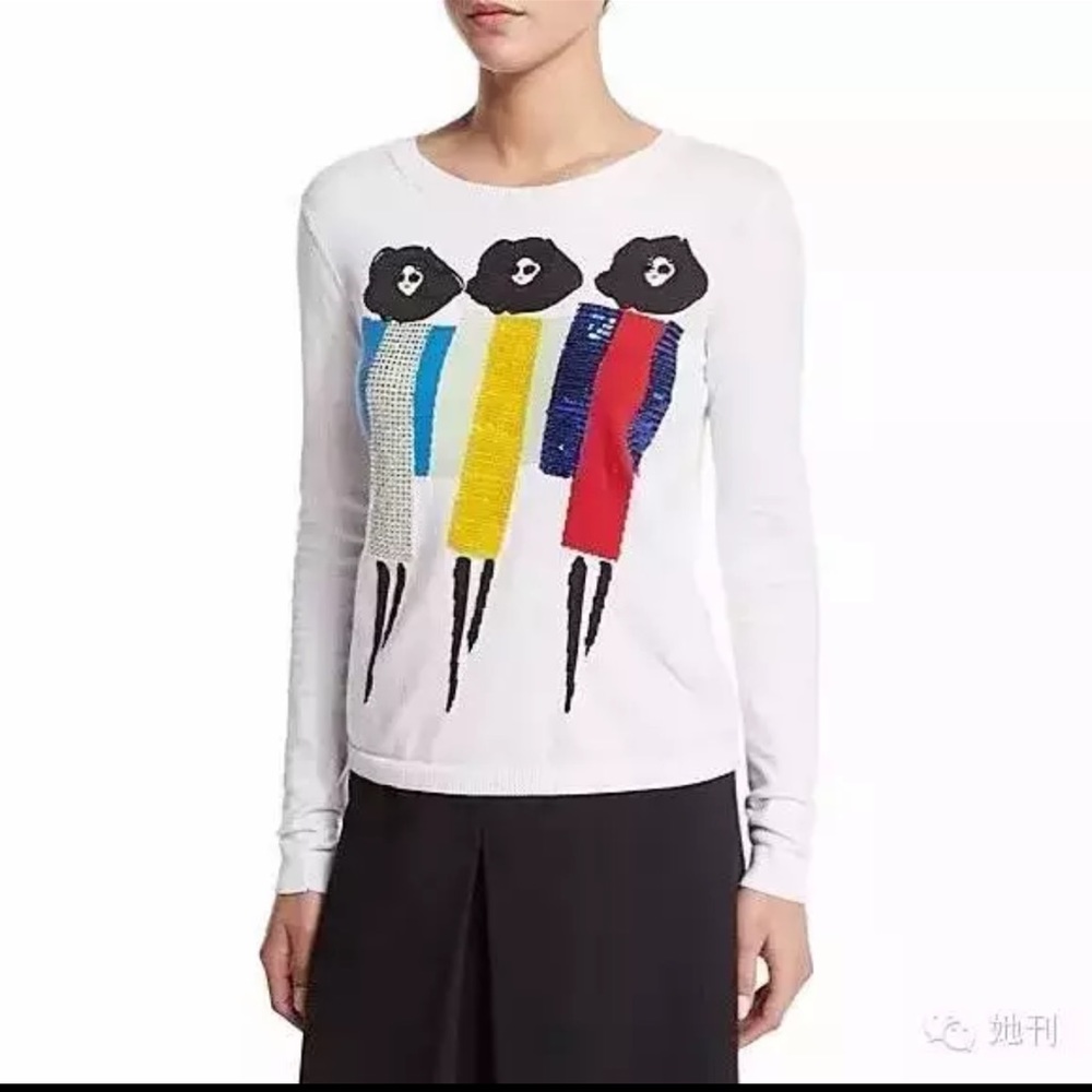 Alice Olivia knit sweater in white